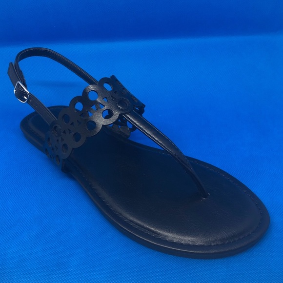 Bamboo Black Pattern Sandals - Picture 1 of 4
